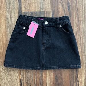 NWT! Edikted Spencer Low Rise Denim Micro Skirt Black Washed Size XS